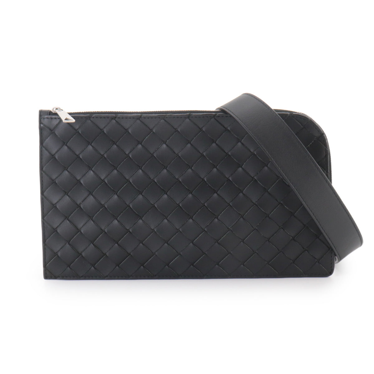 Intrecciato Pouch Crossbody Shoulder Bag Black 755569