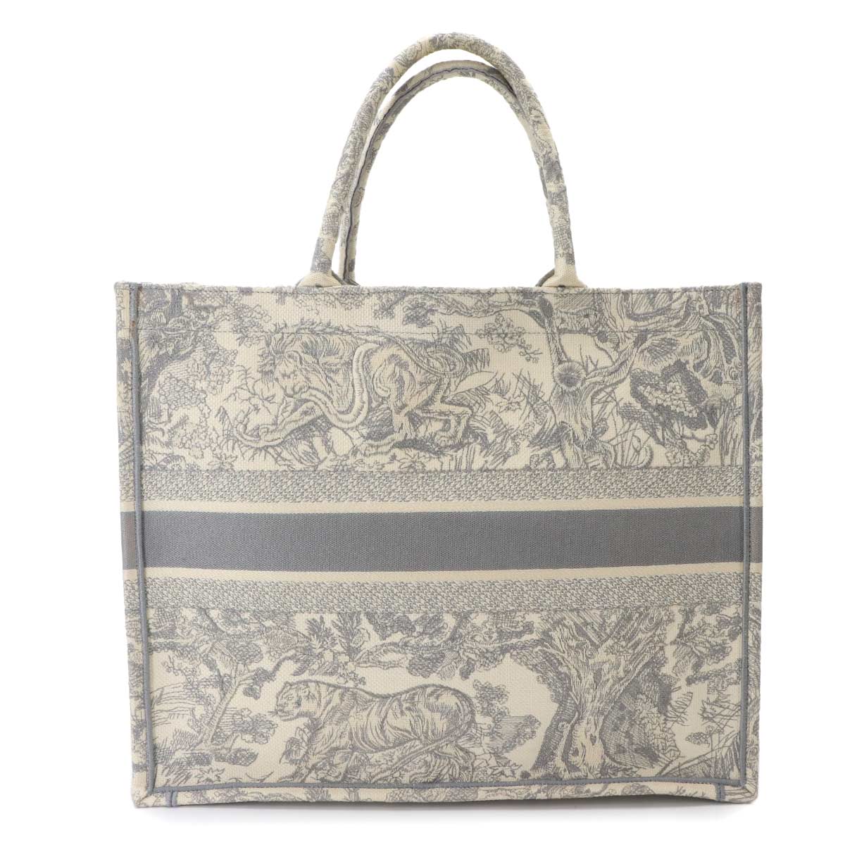 Toile De Jouy Book Tote Large Bag Canvas Gray M1286ZTDT