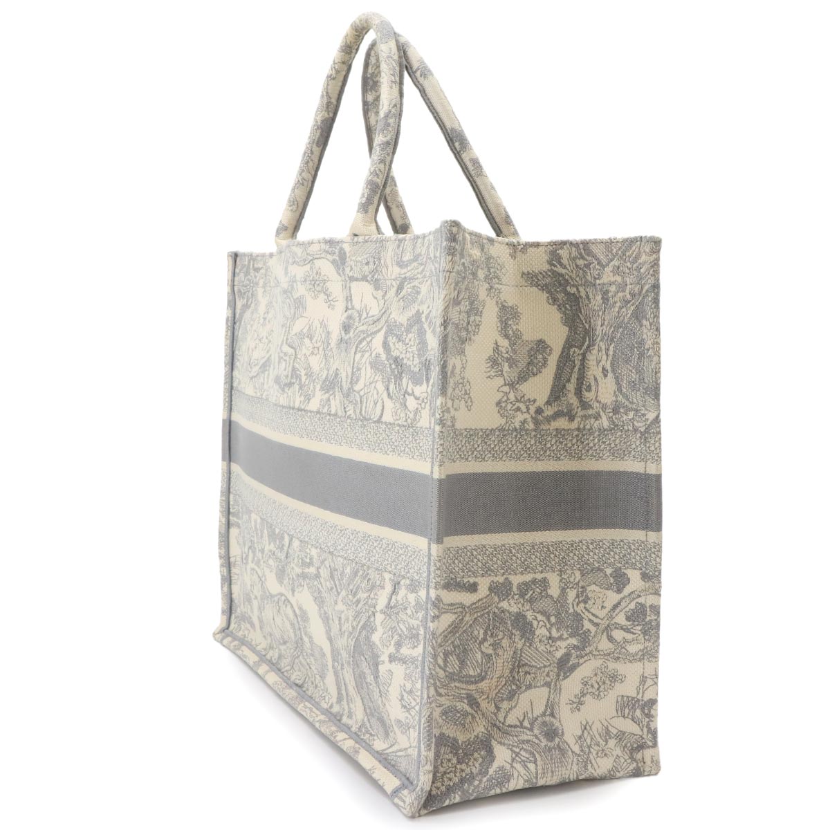 Toile De Jouy Book Tote Large Bag Canvas Gray M1286ZTDT