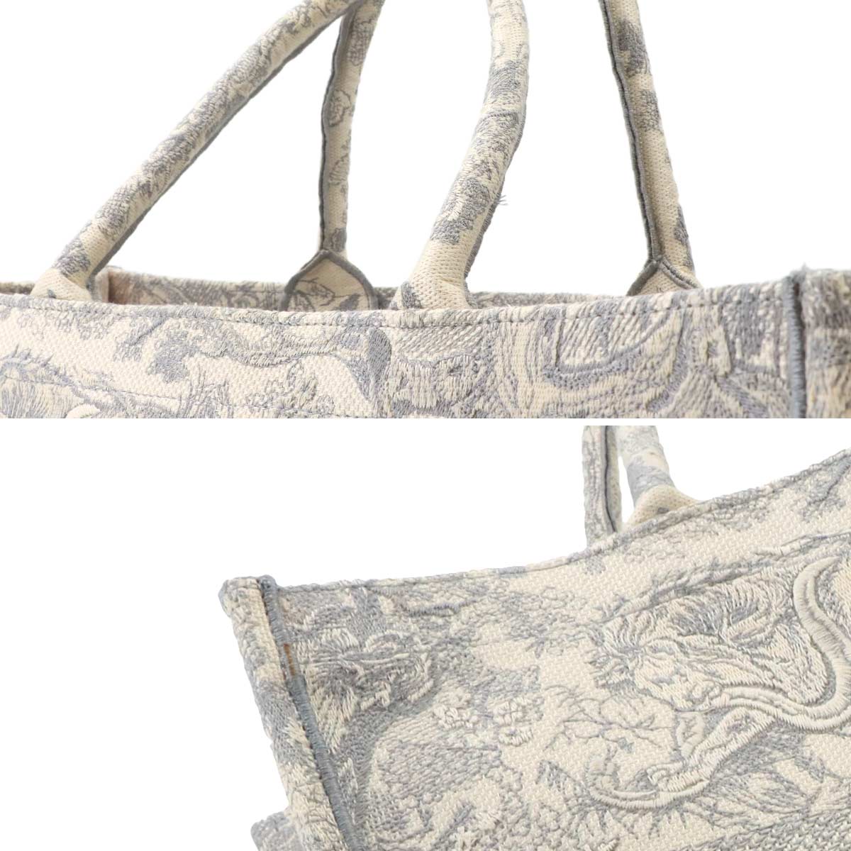 Toile De Jouy Book Tote Large Bag Canvas Gray M1286ZTDT