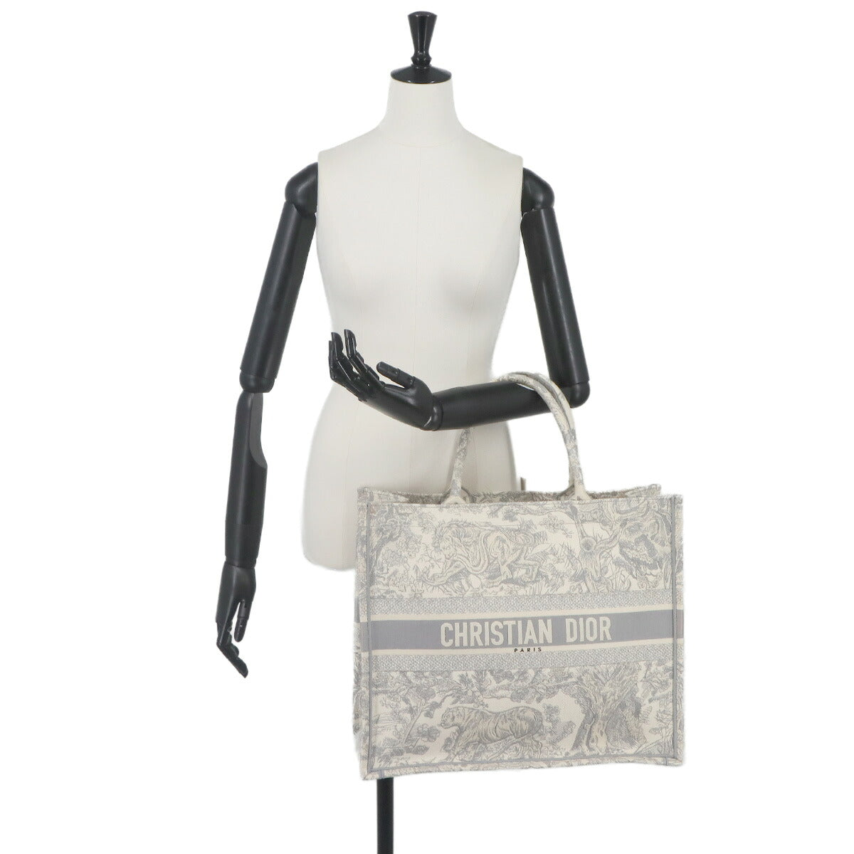 Toile De Jouy Book Tote Large Bag Canvas Gray M1286ZTDT