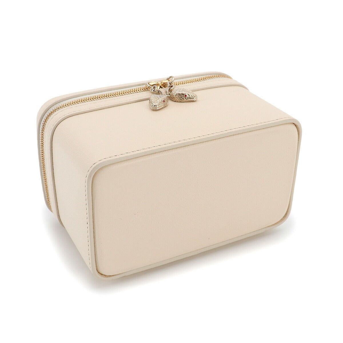 Serpenti Vanity Hand Shoulder Bag Leather White 291661
