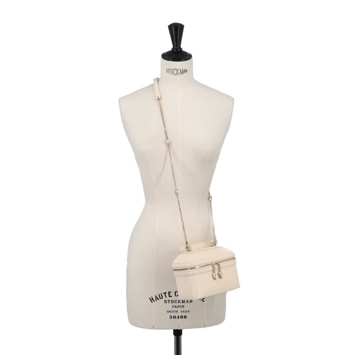 Serpenti Vanity Hand Shoulder Bag Leather White 291661