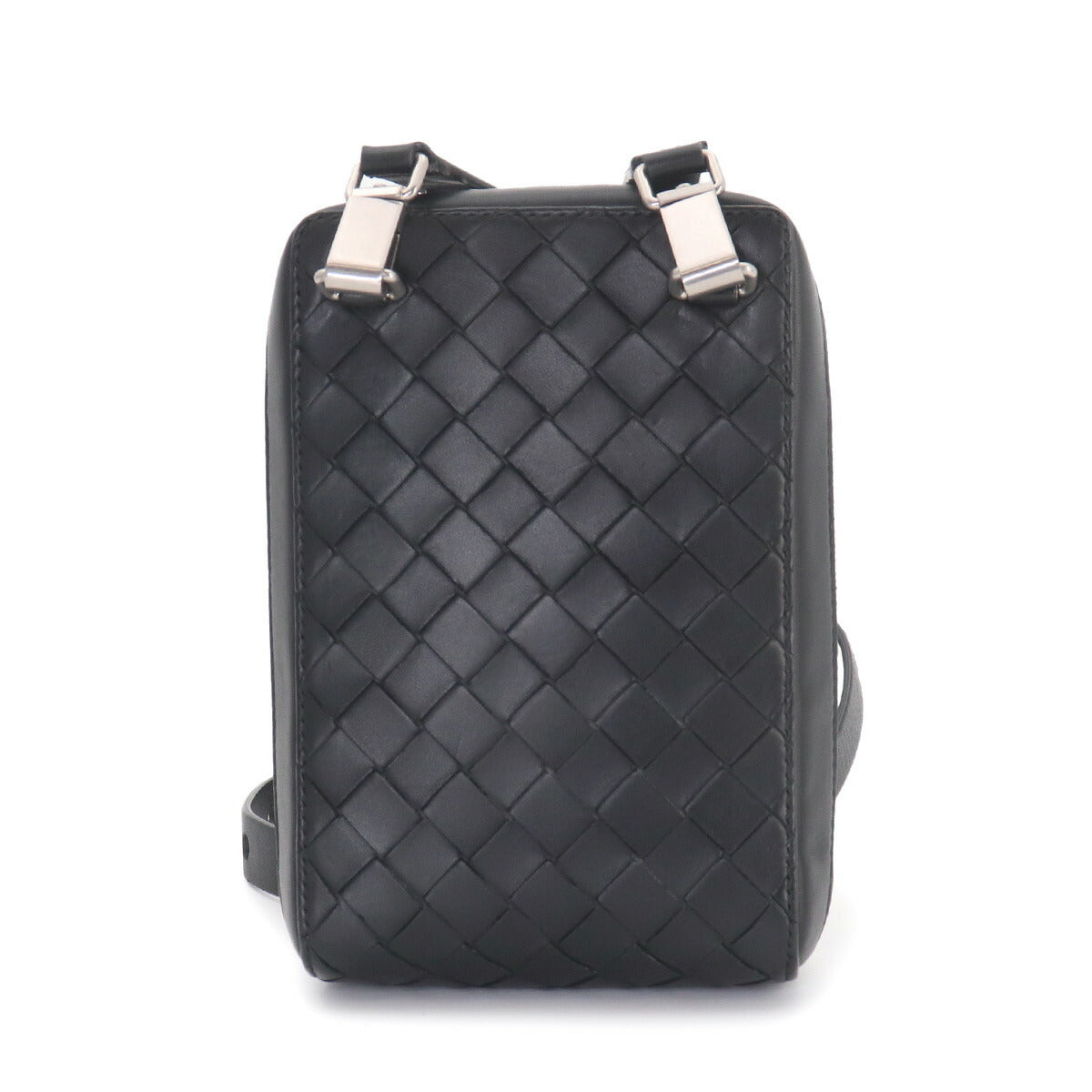 Intrecciato Crossbody Shoulder Bag Black 592692