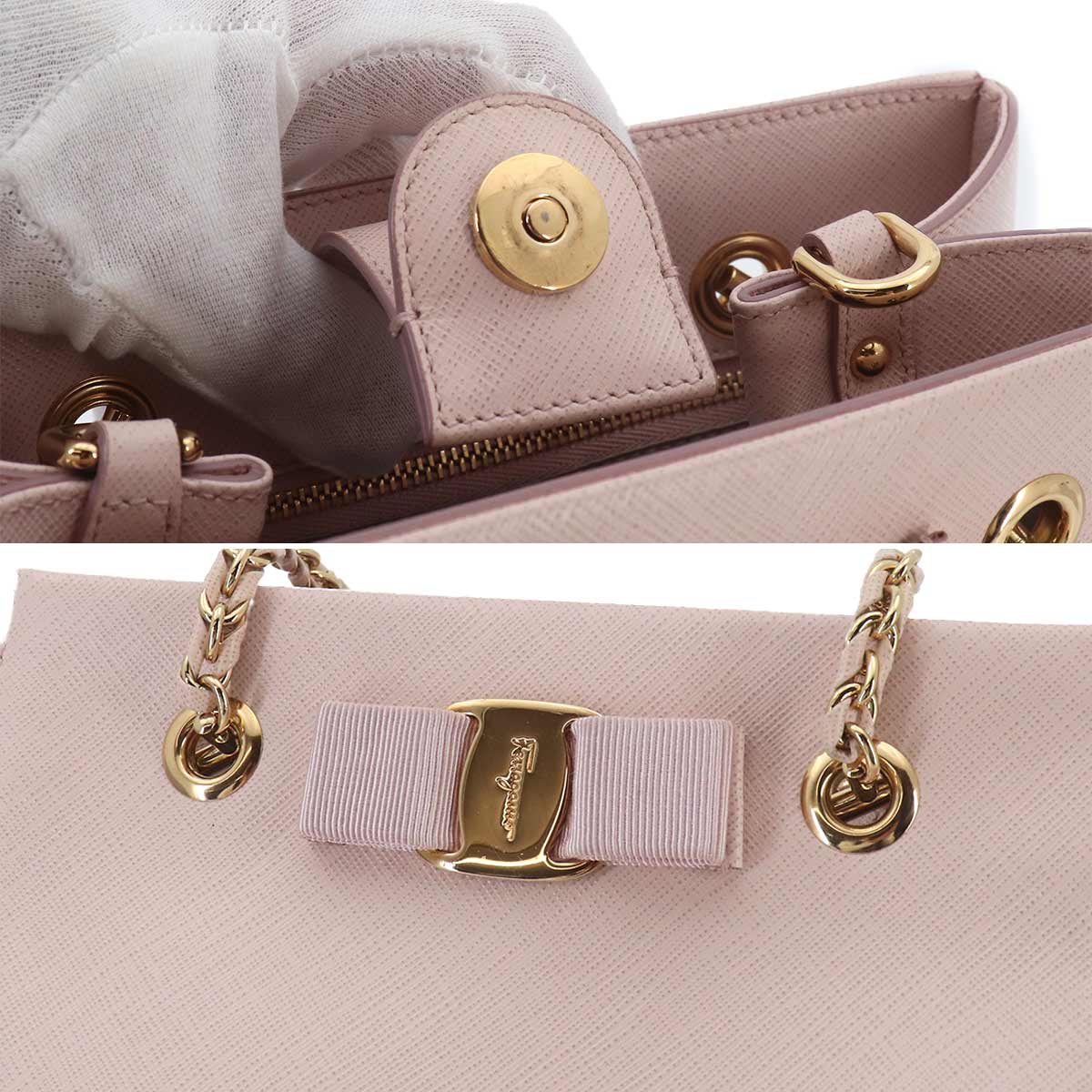 Vara 2way Hand Shoulder Bag Leather Pink Purse