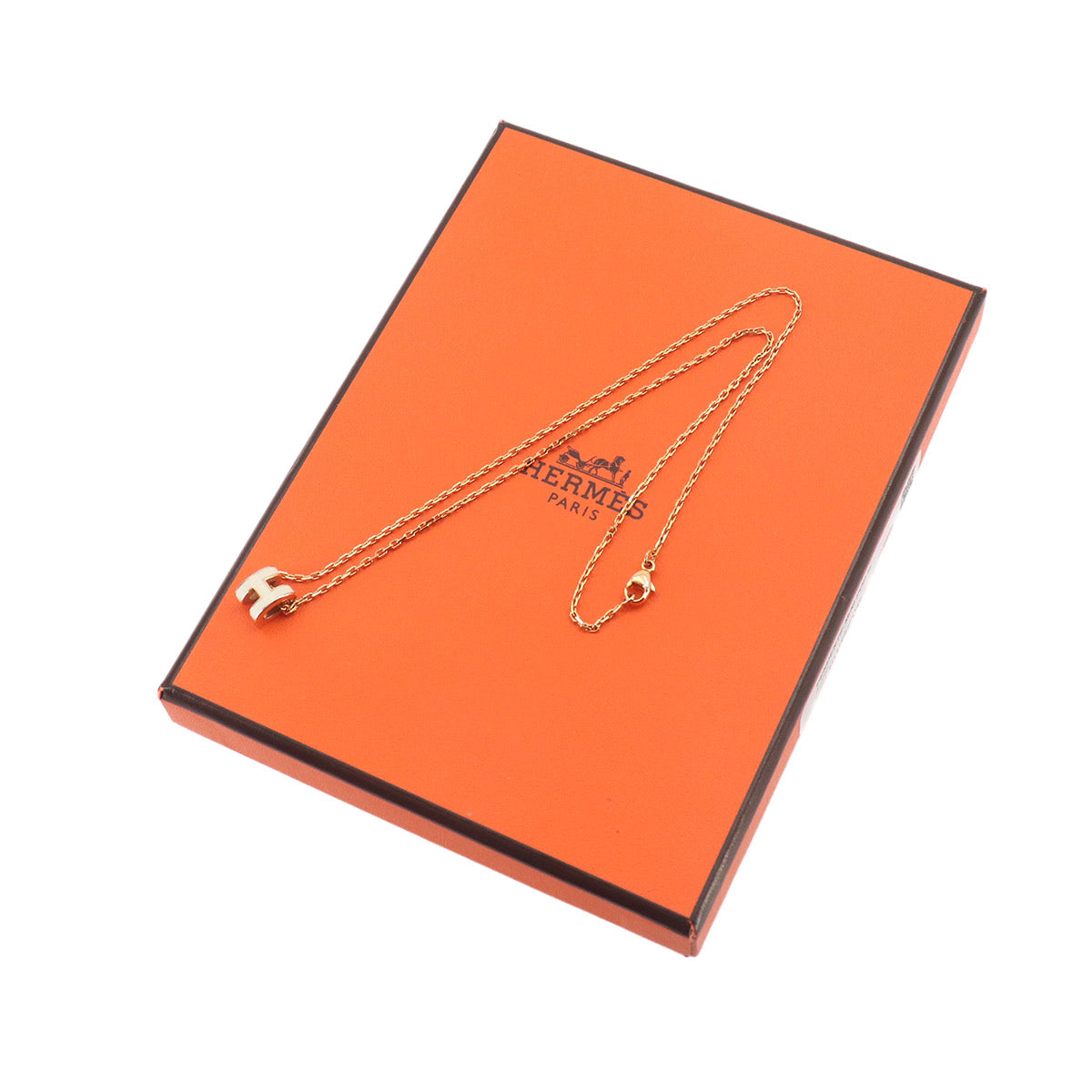 Mini Pop H Chain Necklace White Gold Accessory