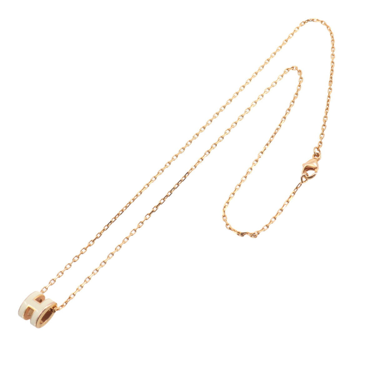 Mini Pop H Chain Necklace White Gold Accessory