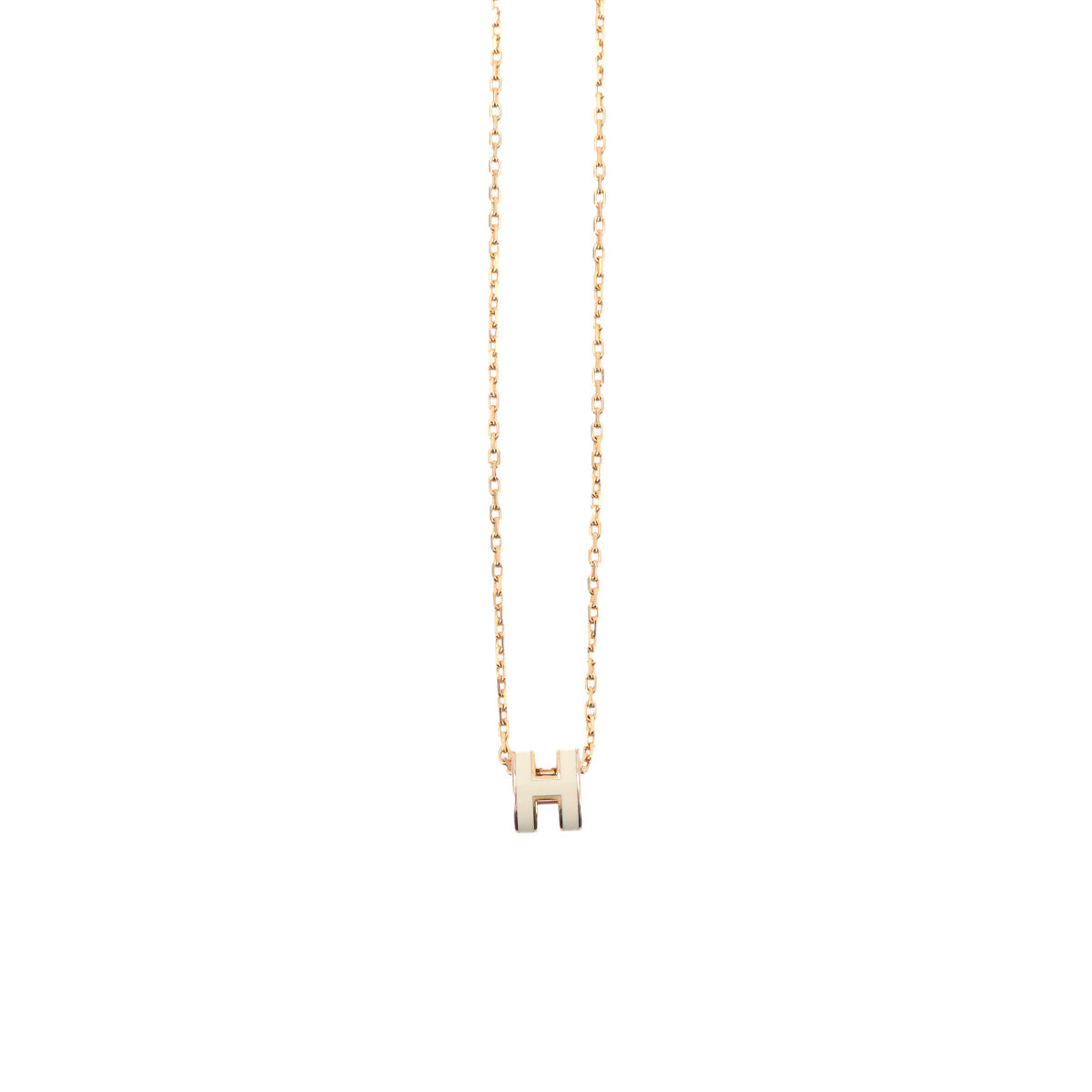 Mini Pop H Chain Necklace White Gold Accessory