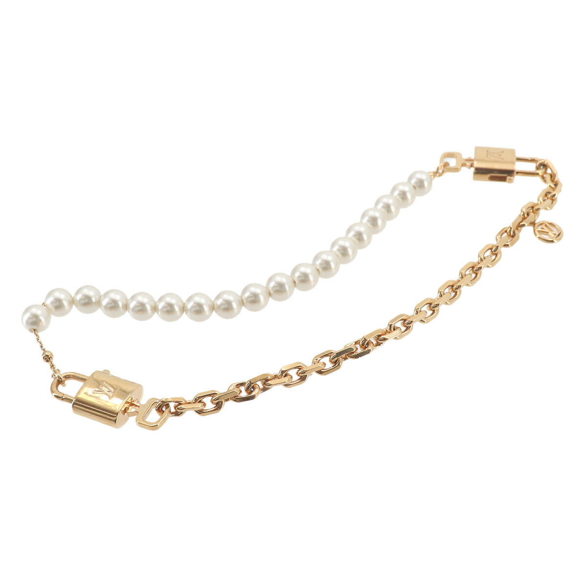 Pearlock Necklace 2way Bracelet Gold Faux Pearl M02977