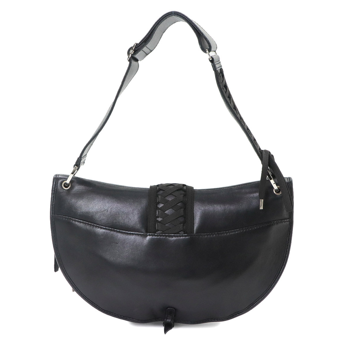 Admit It Shoulder Bag Leather Black Corset Purse