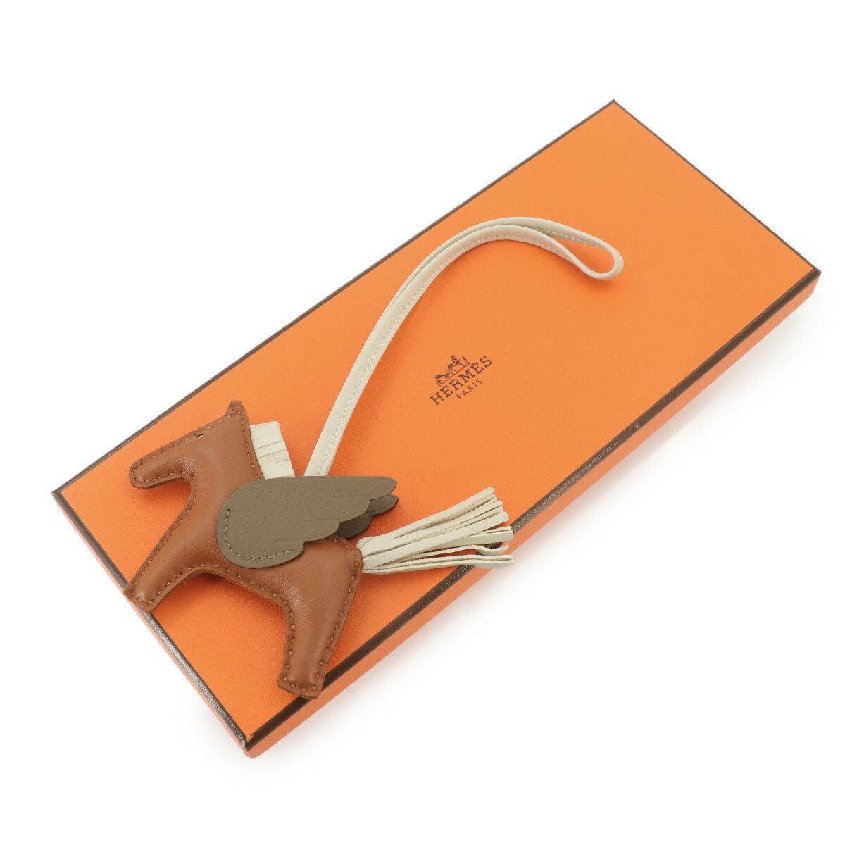 Rodeo Pegasus PM Bag Charm Agneau Milo Gold Etoupe Craie