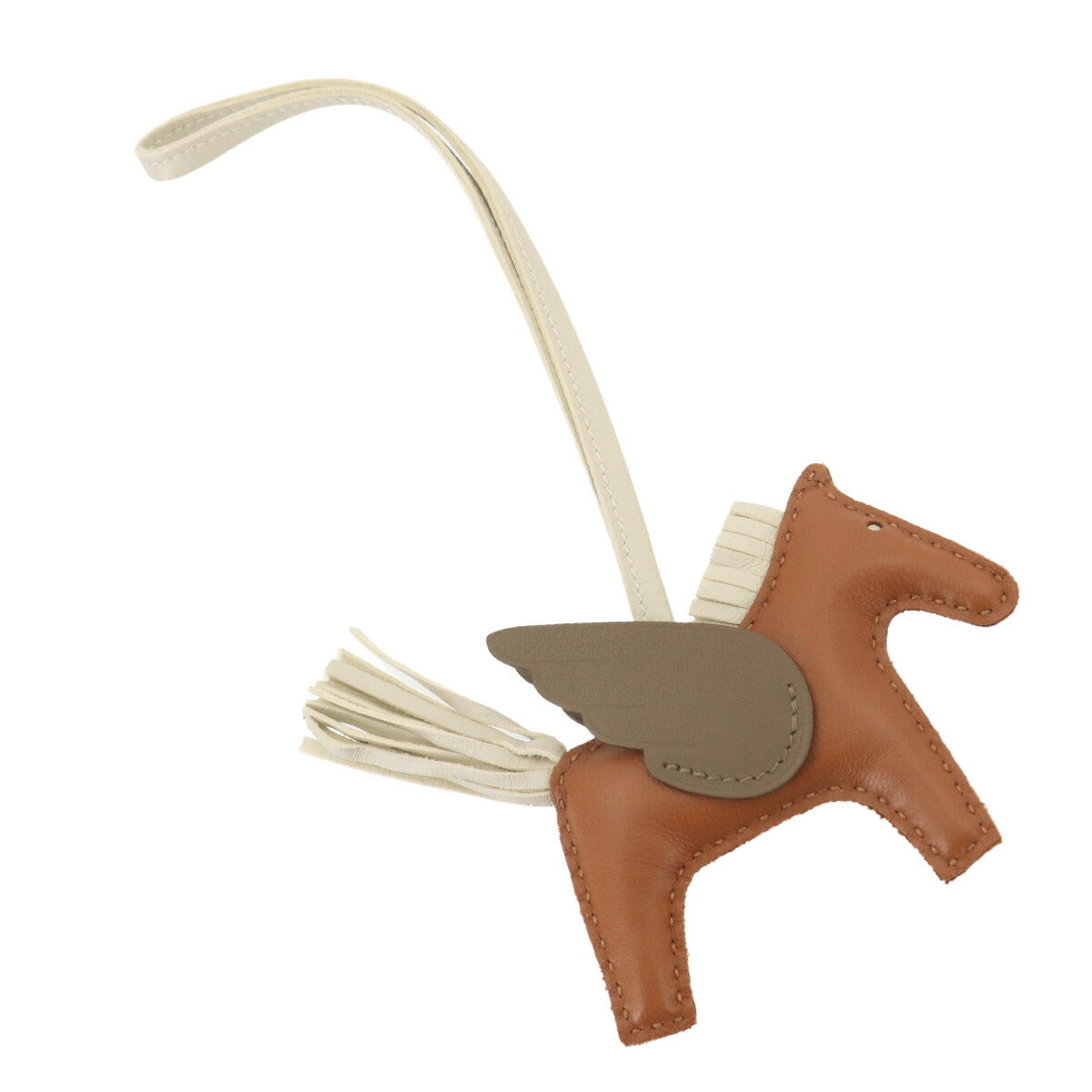 Rodeo Pegasus PM Bag Charm Agneau Milo Gold Etoupe Craie