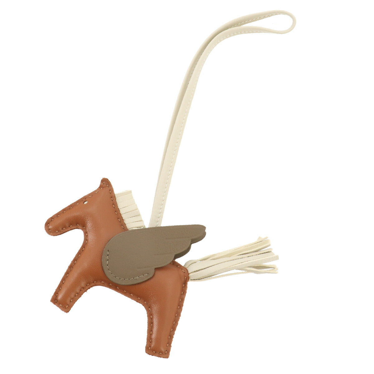 Rodeo Pegasus PM Bag Charm Agneau Milo Gold Etoupe Craie