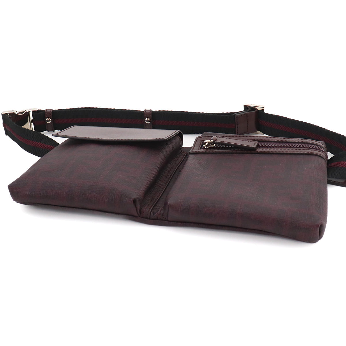 Zucca Belt Bag Crossbody Bag PVC Bordeaux 7VA280 Purse