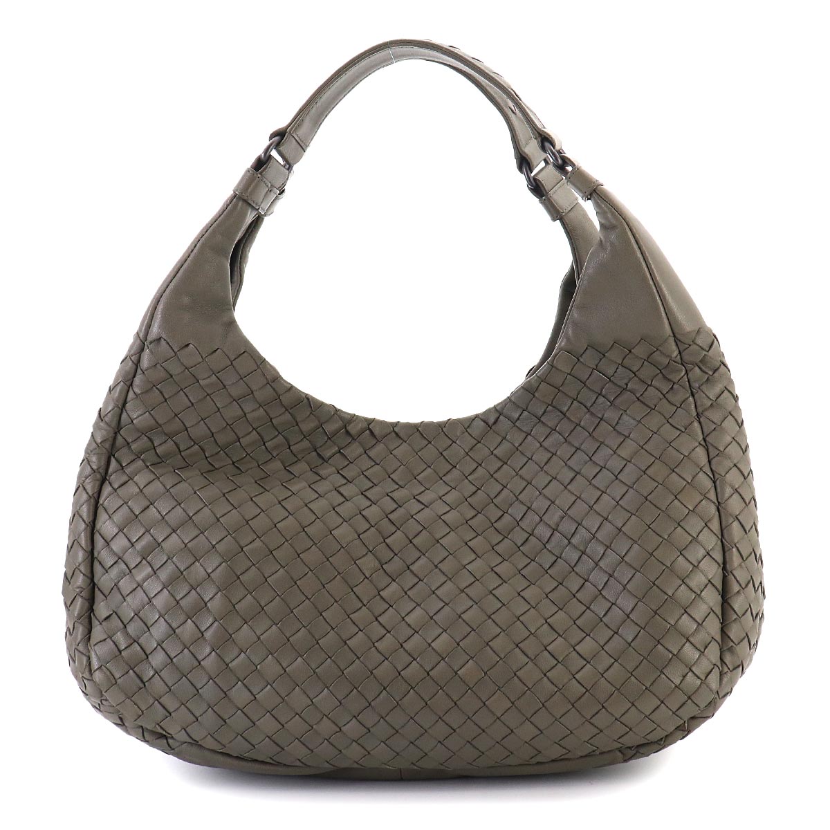 Intrecciato Tote Bag Leather Gray Purse