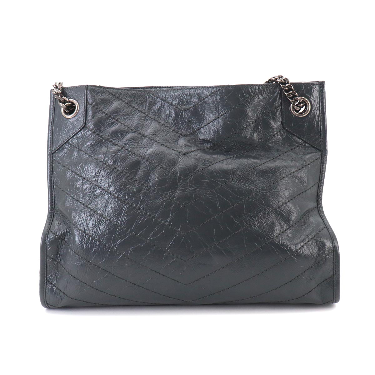 Niki Shopping Tote Bag Leather Gray 577999