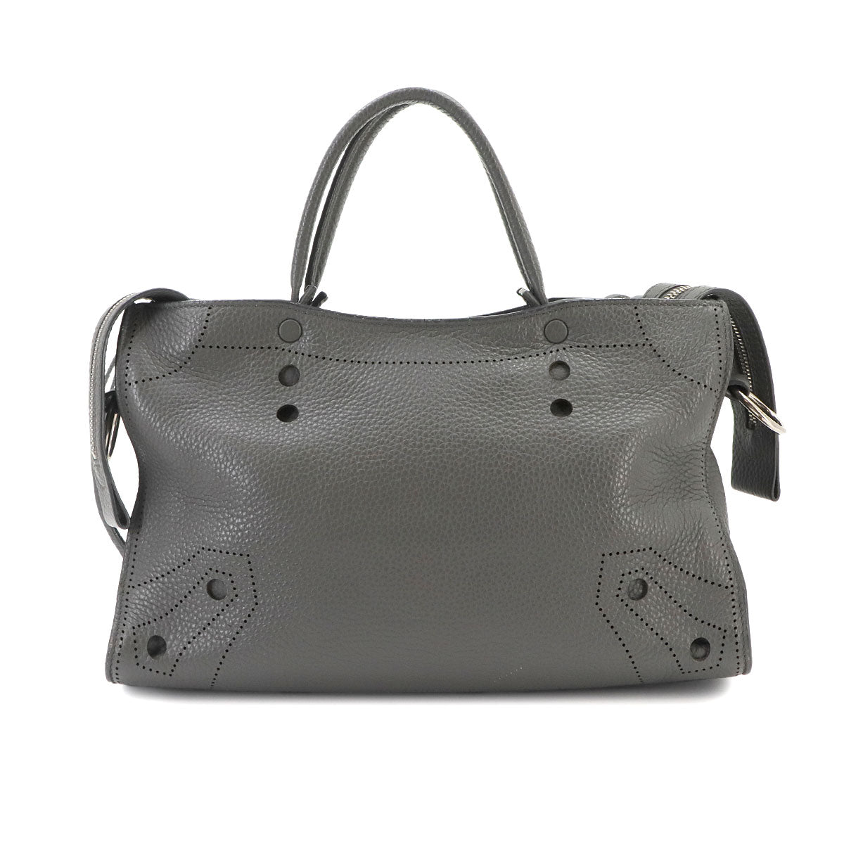 Blackout City S Hand Shoulder Bag Leather Gray 443516 Purse