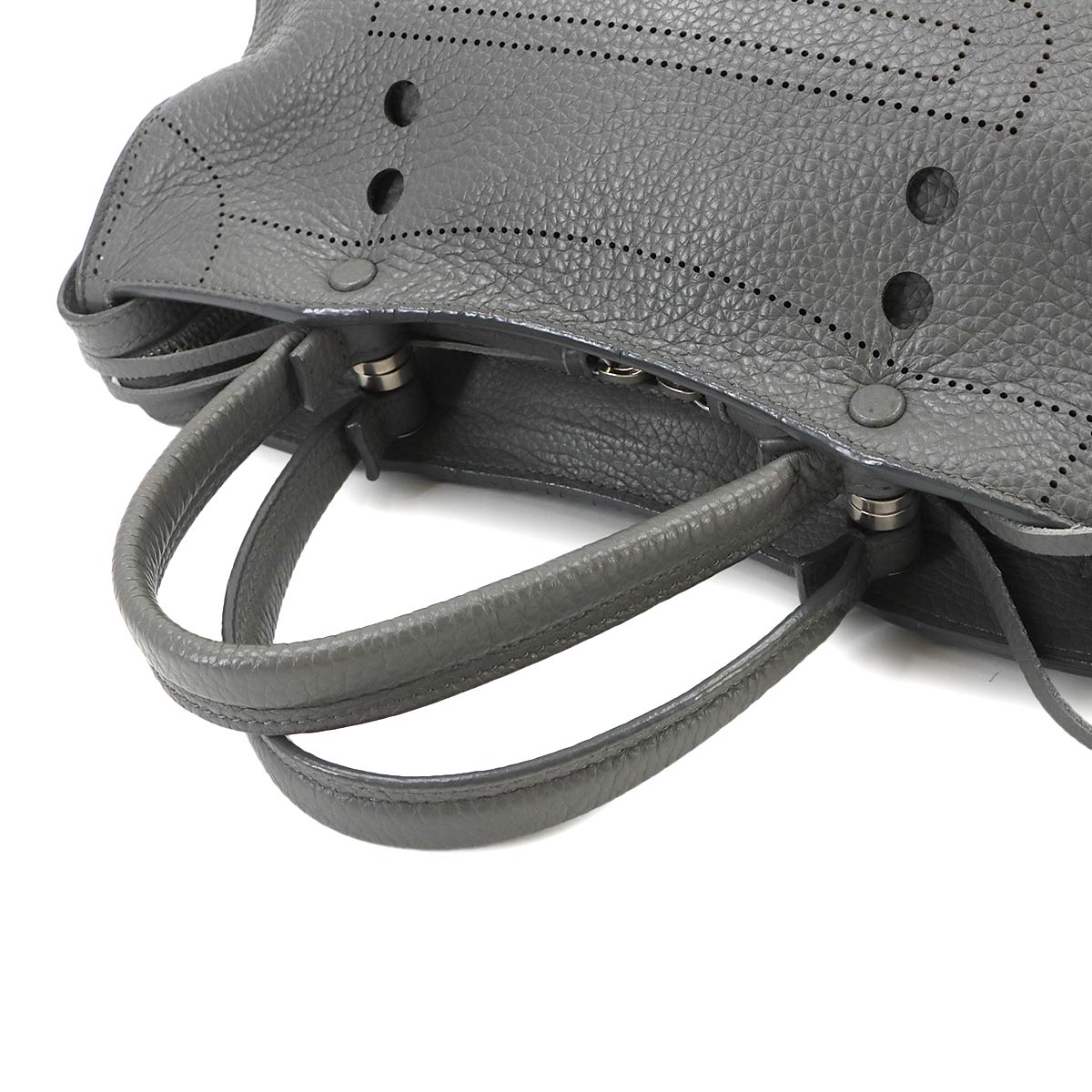 Blackout City S Hand Shoulder Bag Leather Gray 443516 Purse
