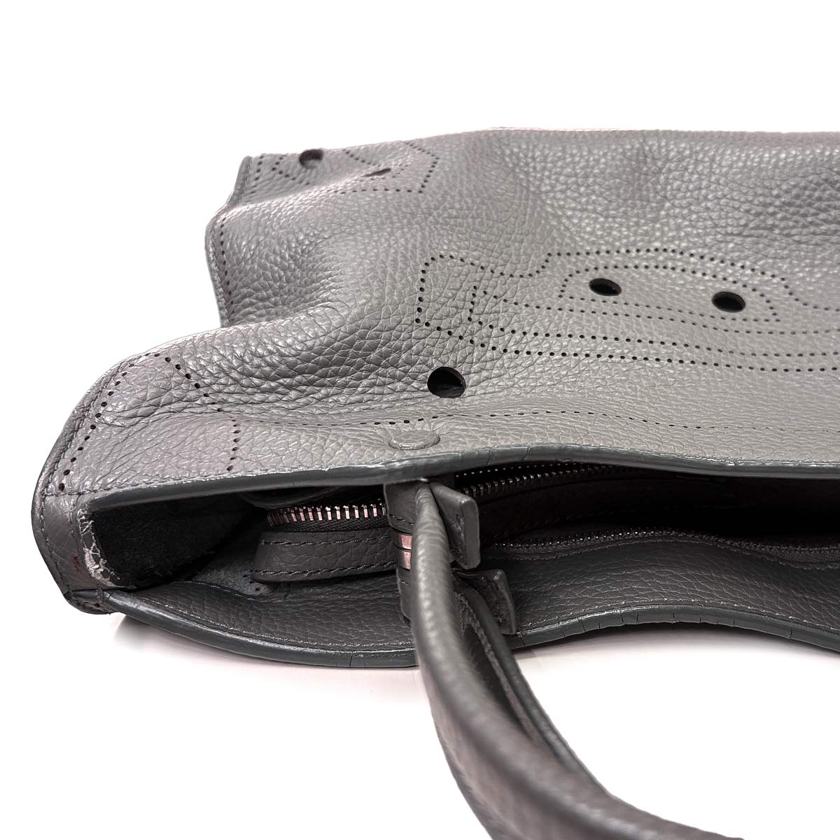 Blackout City S Hand Shoulder Bag Leather Gray 443516 Purse