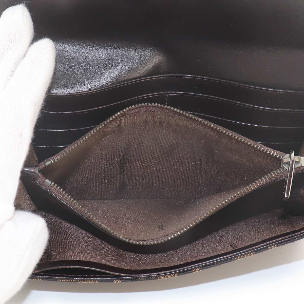 Zucca Long Wallet Canvas Leather Brown 8M0021