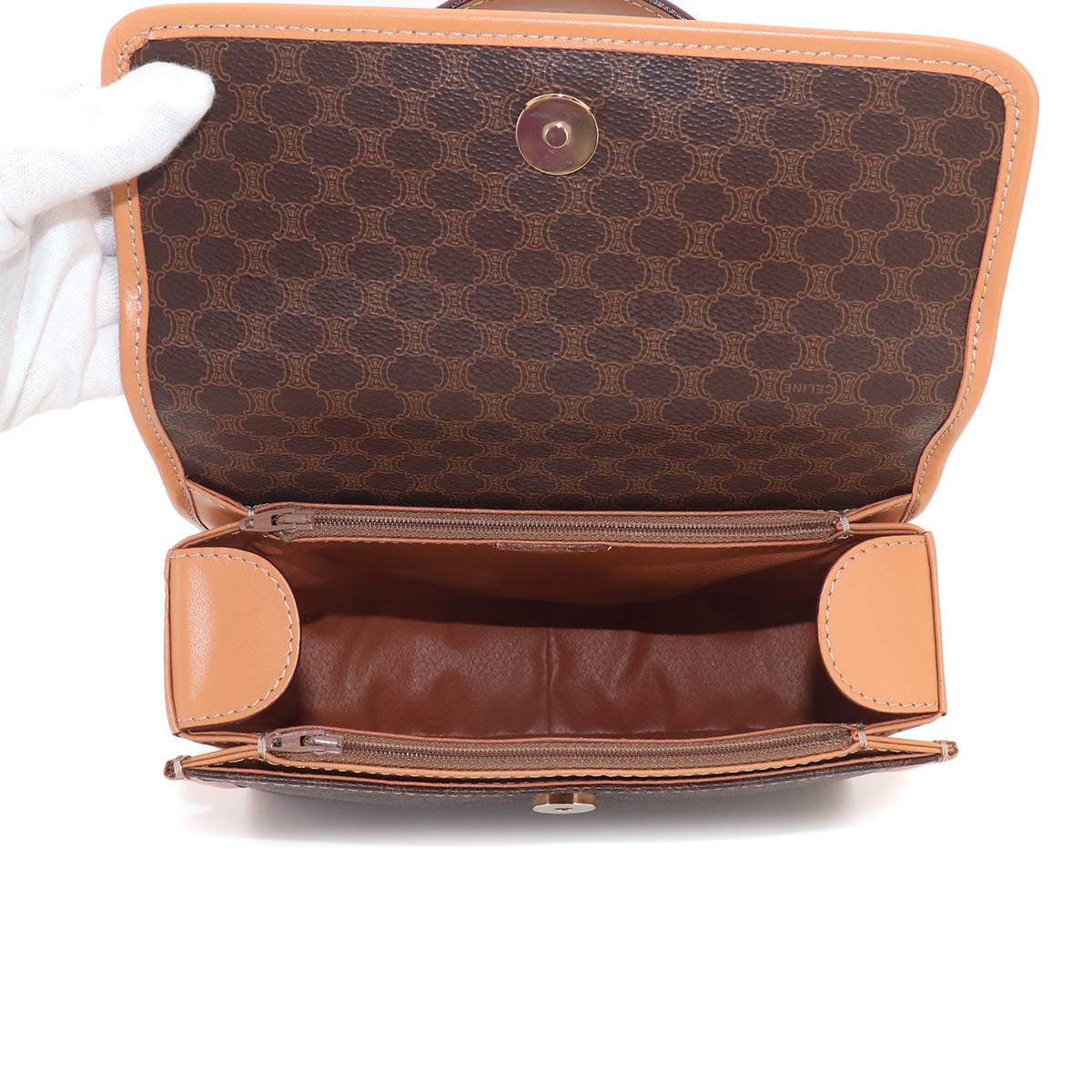 Macadam 2way Hand Shoulder Bag PVC Leather Brown Vintage