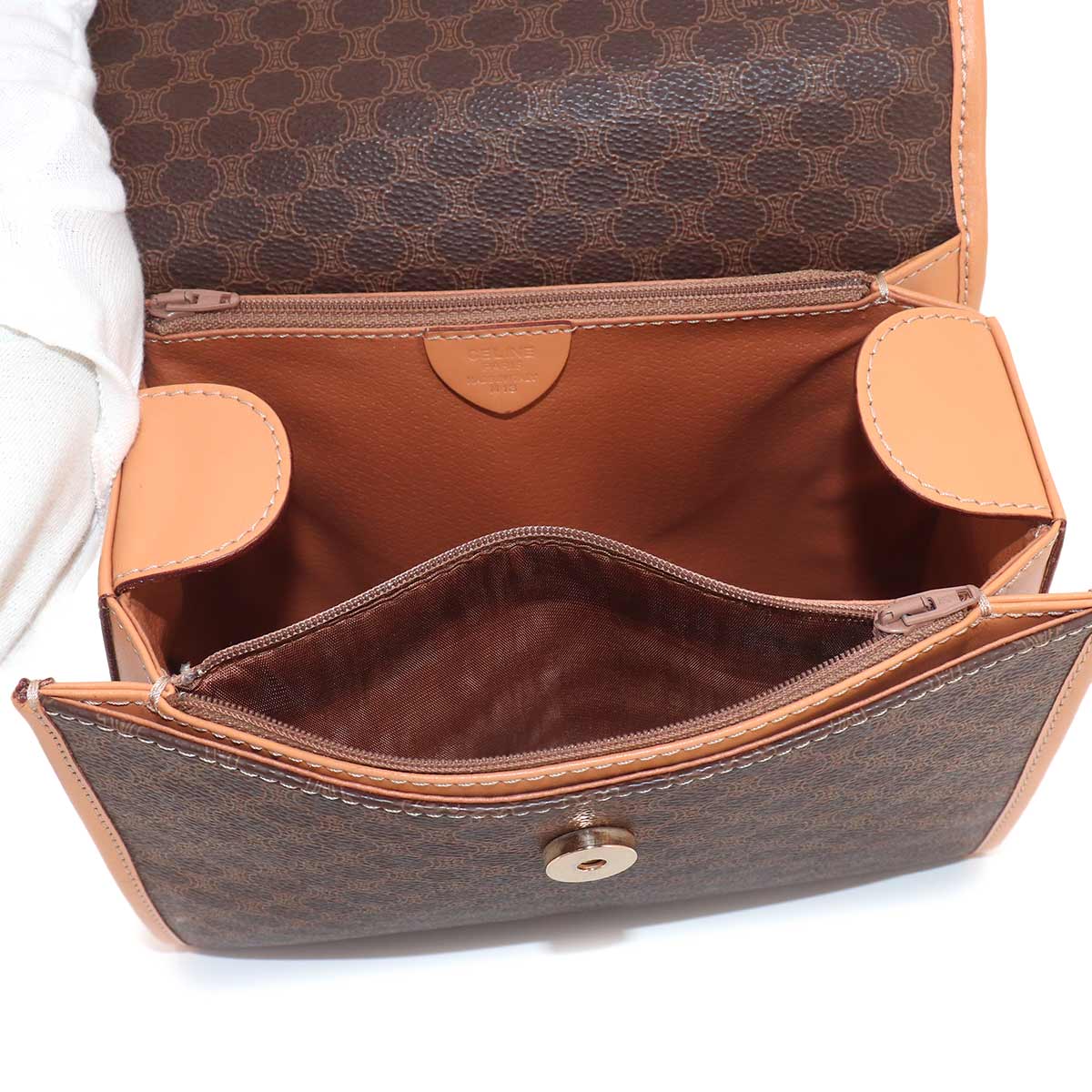 Macadam 2way Hand Shoulder Bag PVC Leather Brown Vintage