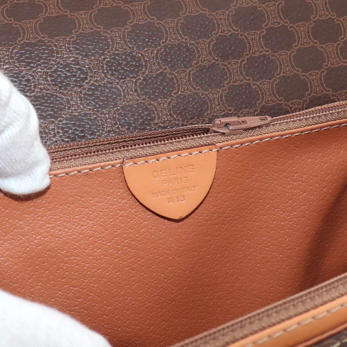 Macadam 2way Hand Shoulder Bag PVC Leather Brown Vintage