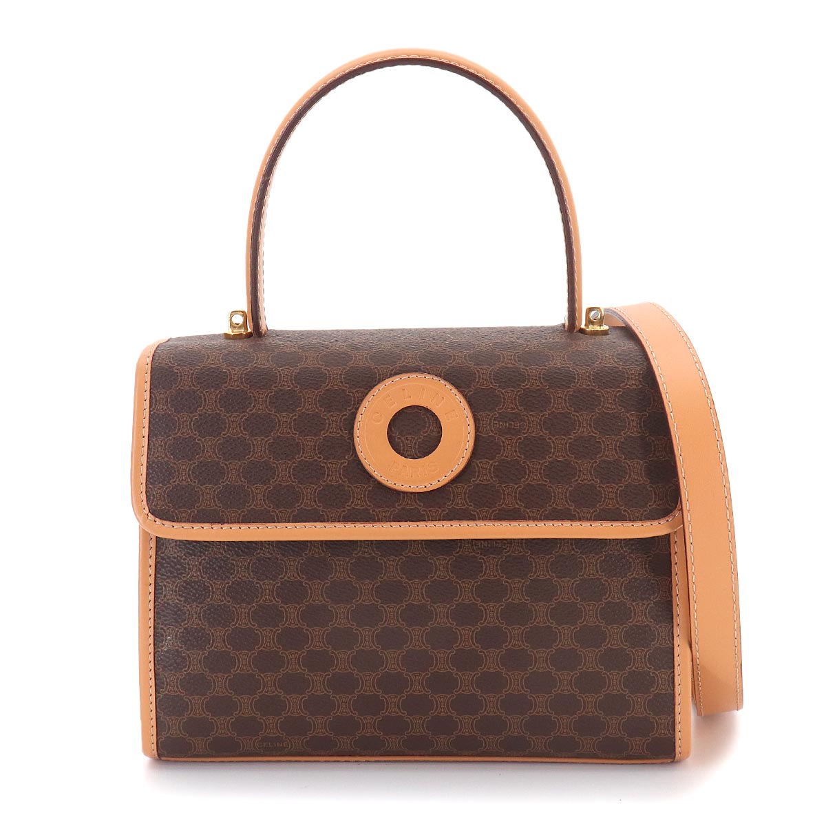 Macadam 2way Hand Shoulder Bag PVC Leather Brown Vintage