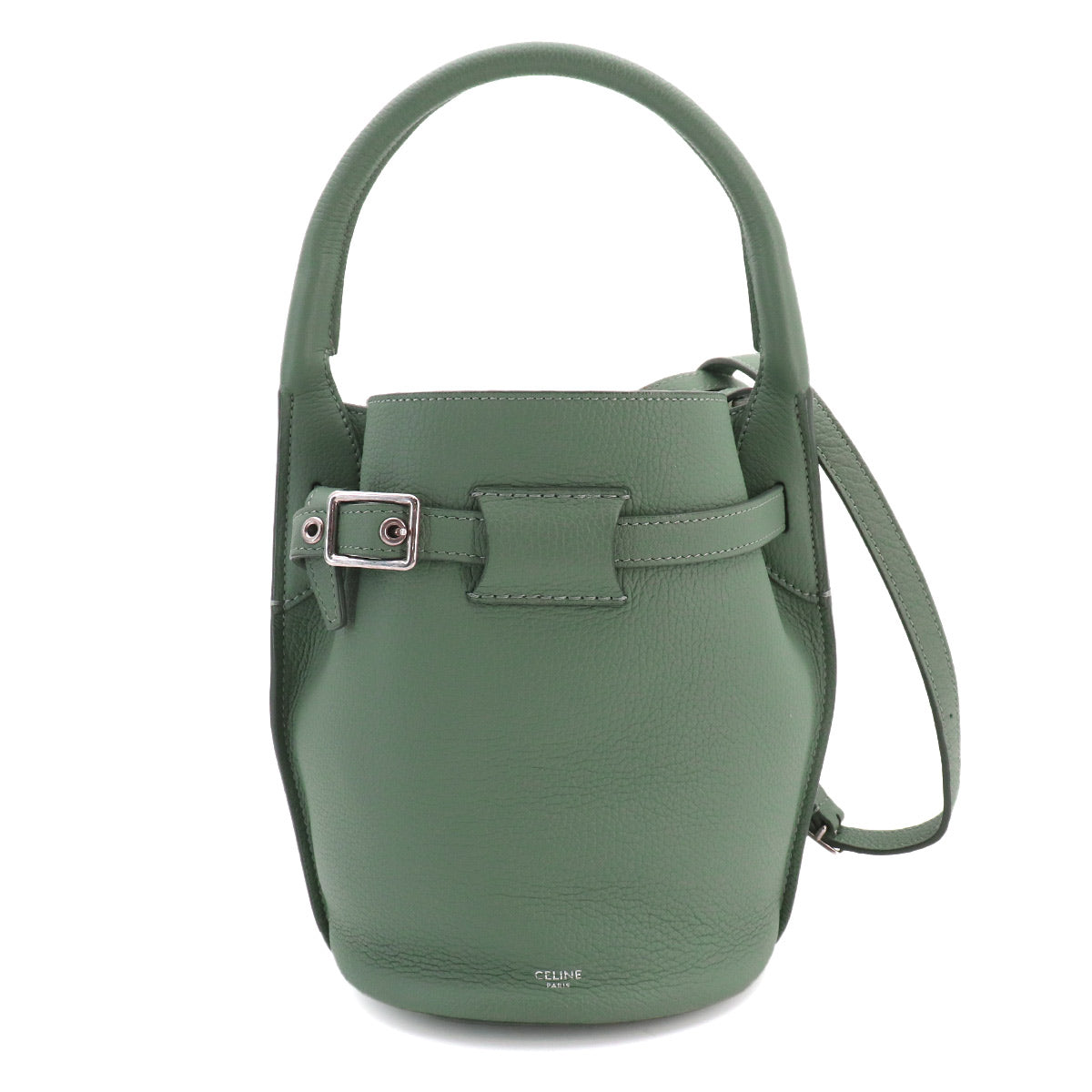 Big Bag Bucket Nano Hand Shoulder Bag Leather Green 187243