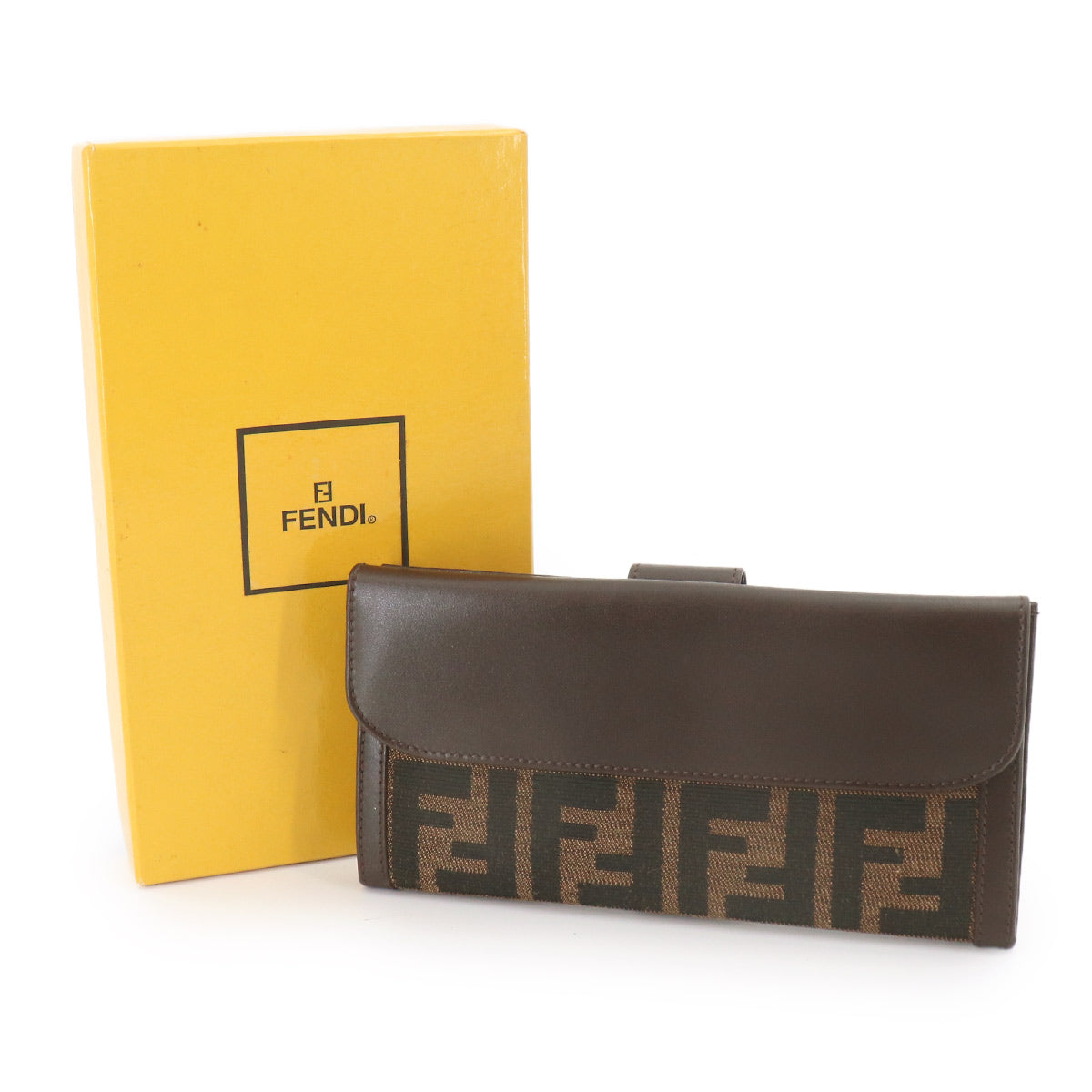 Zucca Long Wallet Canvas Leather Brown 2251 Purse