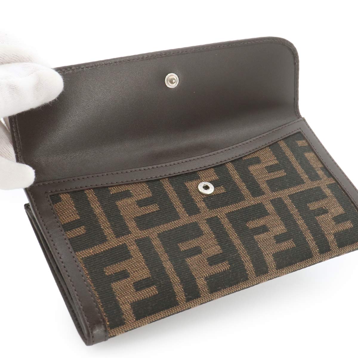 Zucca Long Wallet Canvas Leather Brown 2251 Purse