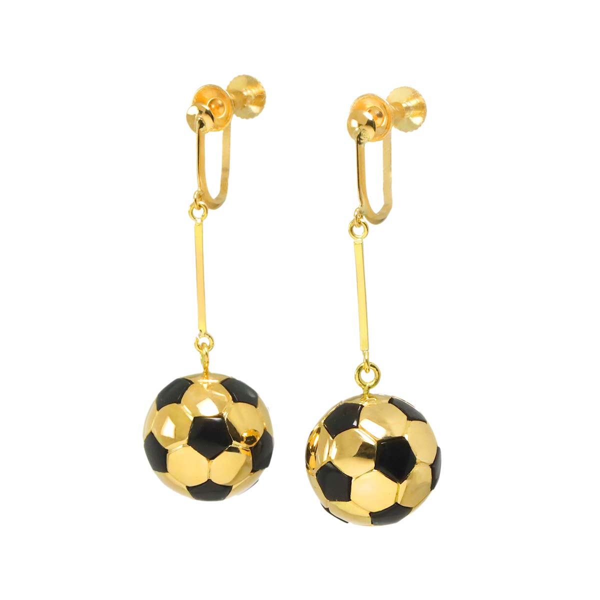 Onyx Earrings Clip-on 18K K18 YG 750