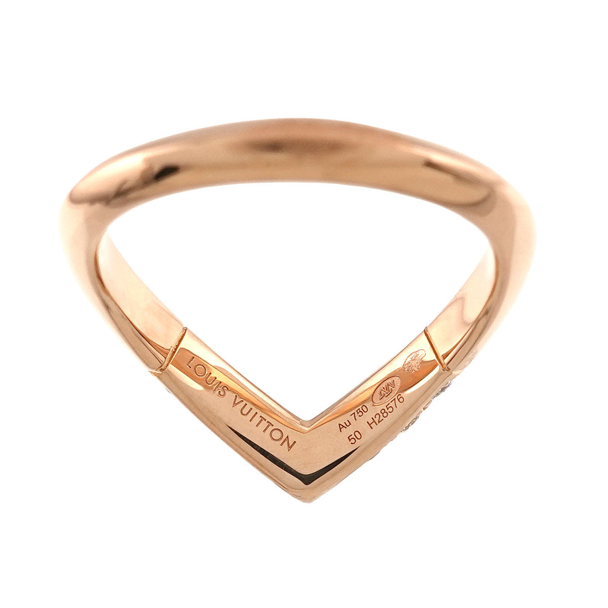 V Diamond 18K PG 750 Size50 5.25(US)