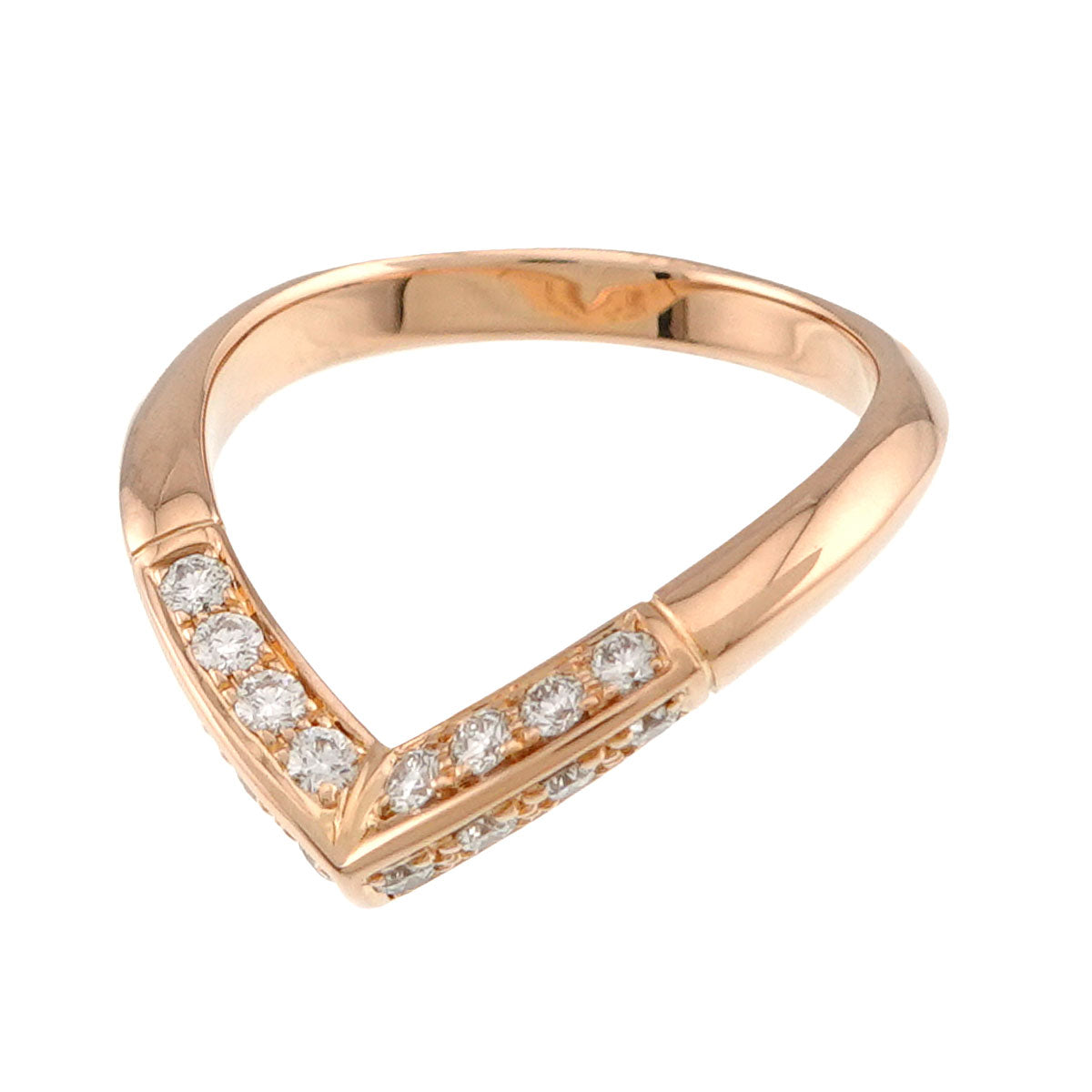 V Diamond 18K PG 750 Size50 5.25(US)