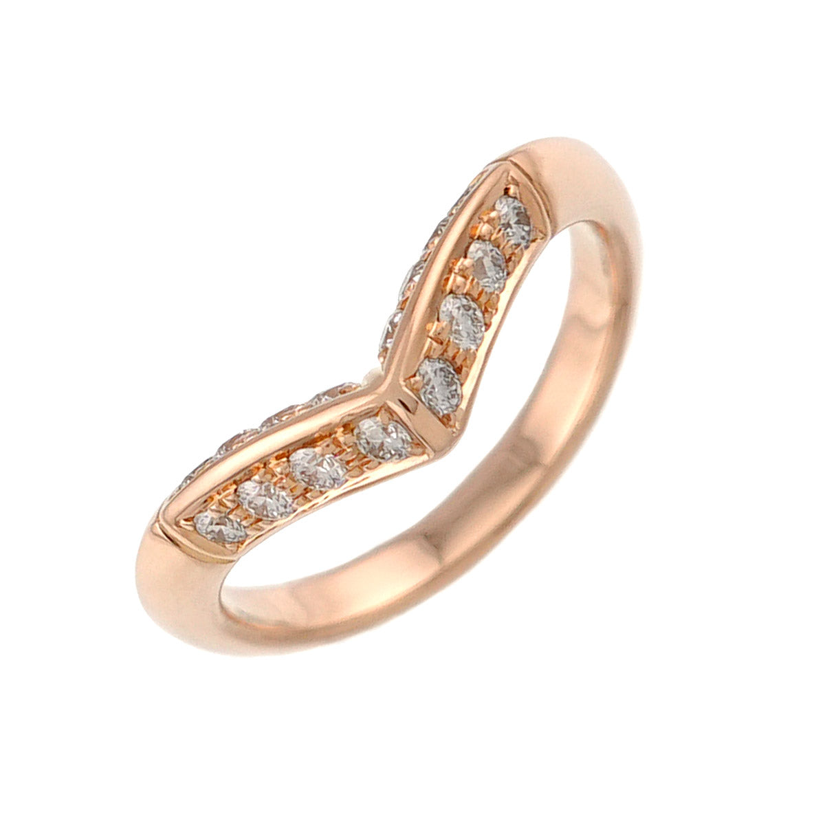 V Diamond 18K PG 750 Size50 5.25(US)