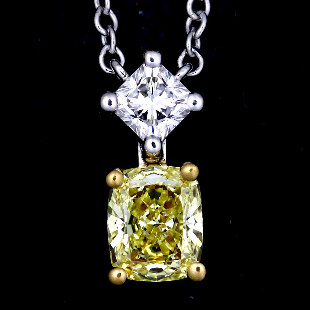 Lucida Diamond 0.37ct FY/VVS1 Necklace Pt 18K YG