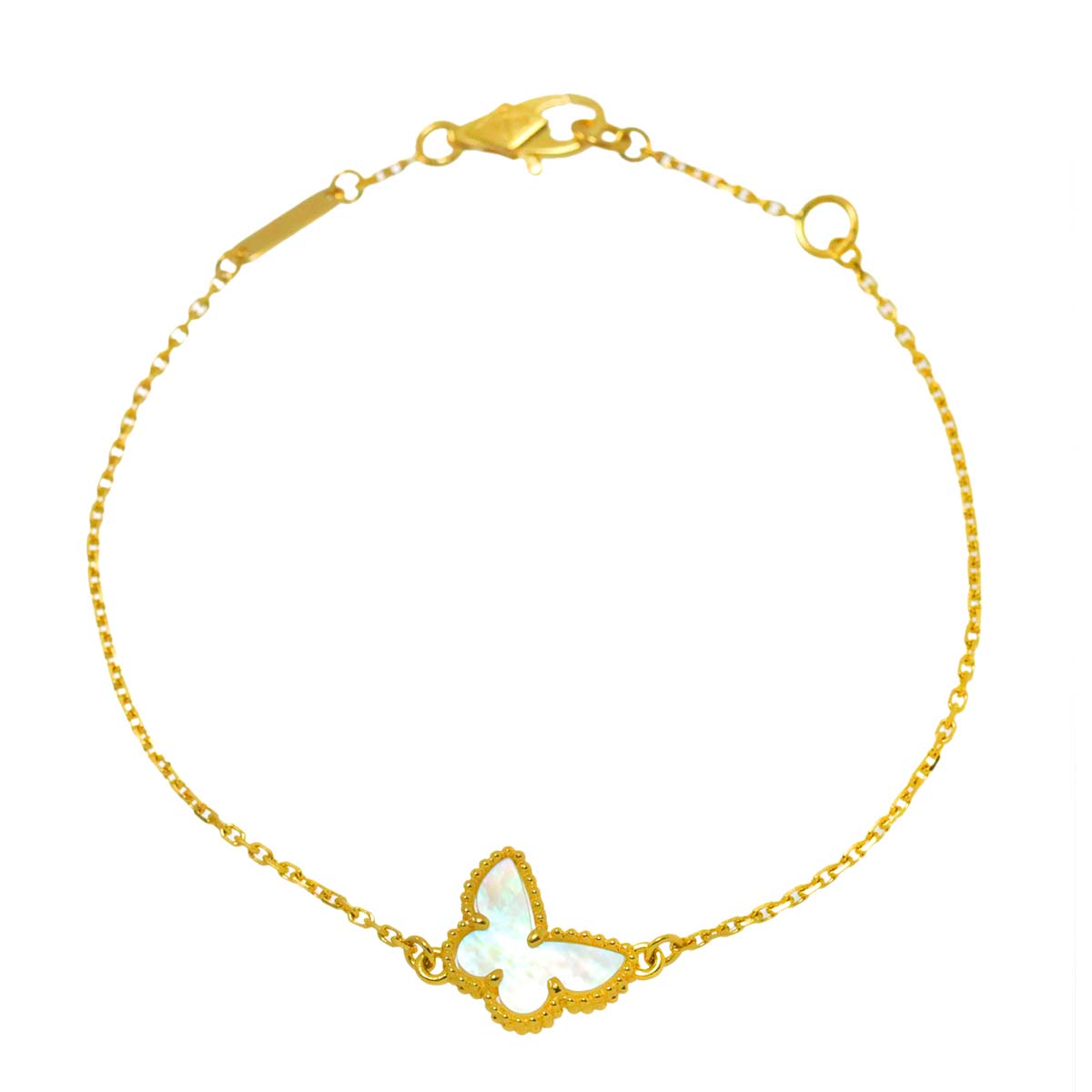 Sweet Papillon Mother of Pearl MOP Bracelet 18K YG 750
