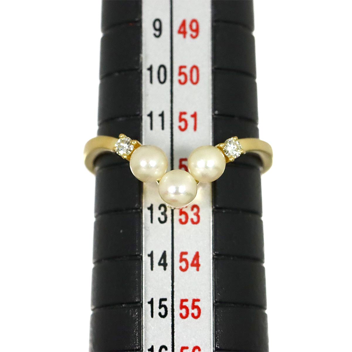 Akoya Pearl Diamond 0.04ct Ring 18K YG Size5.5-5.75(US)