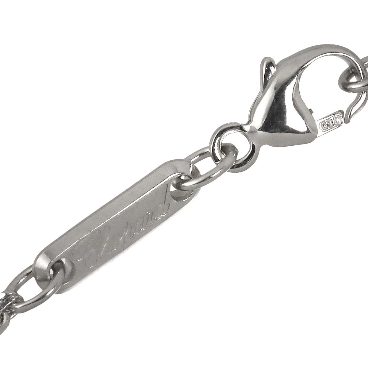 Happy Diamond Cross Necklace 18K White Gold 750