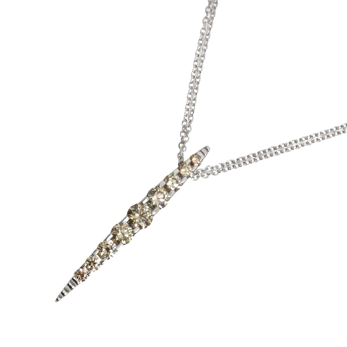 BrownDiamond 1.00ct Necklace 18K White Gold 750