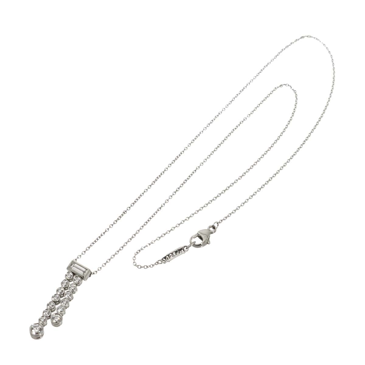 Jazz Double Drop Diamond Necklace Pt Platinum