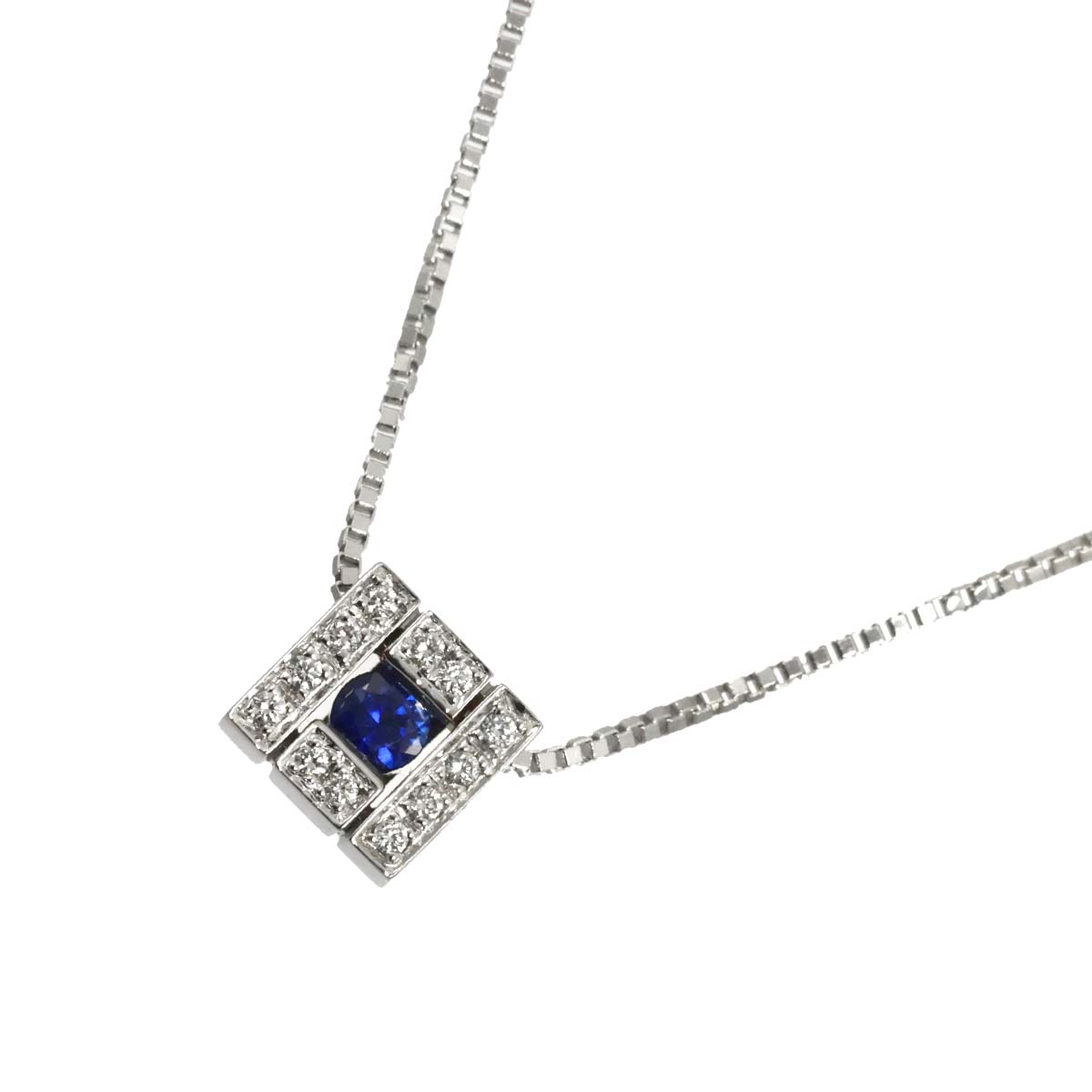 Belle Epoque Diamond Sapphire Necklace 18K WG 750