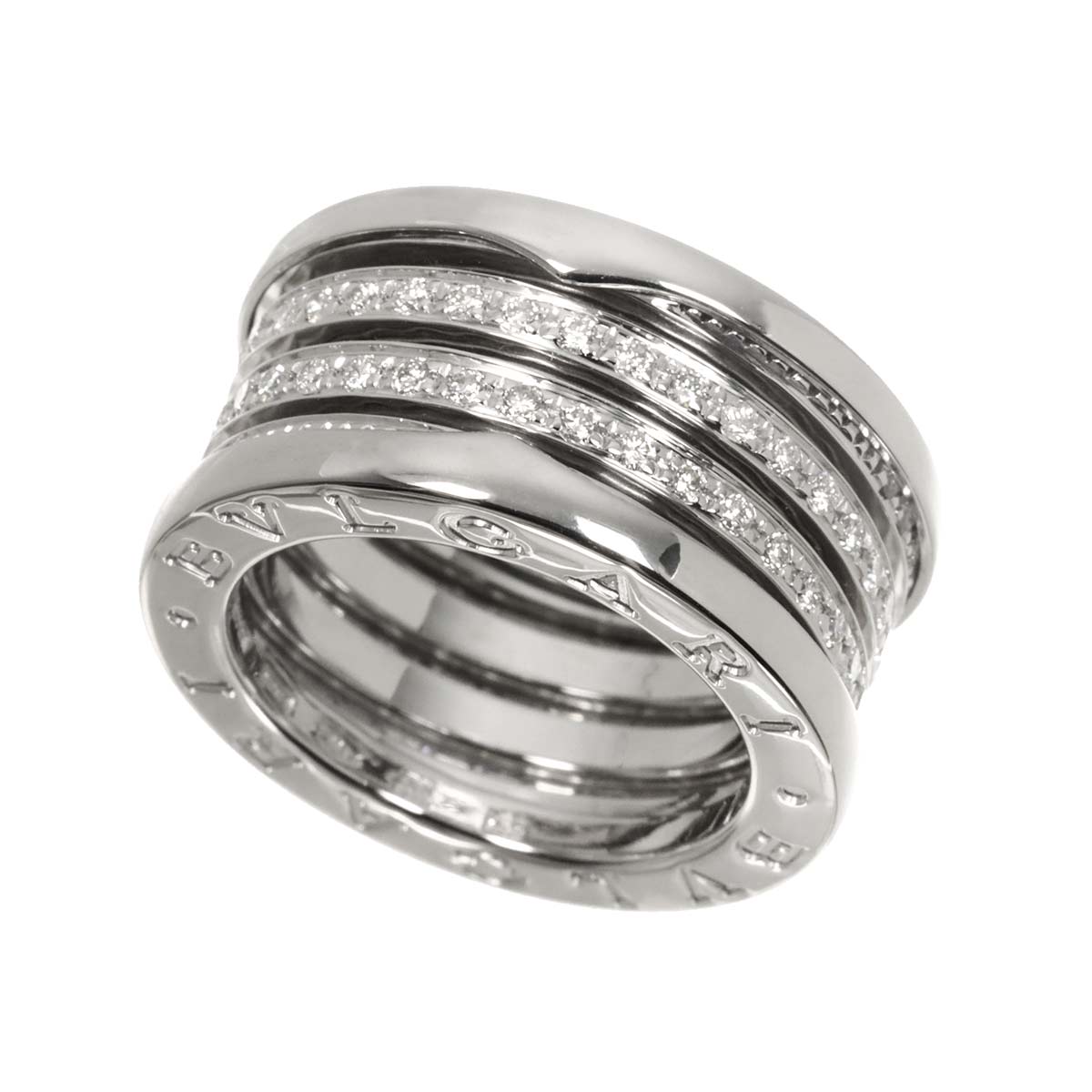 B-zero1 4Band Pave Diamond Ring 18K WG 750 size51 5.25(US)