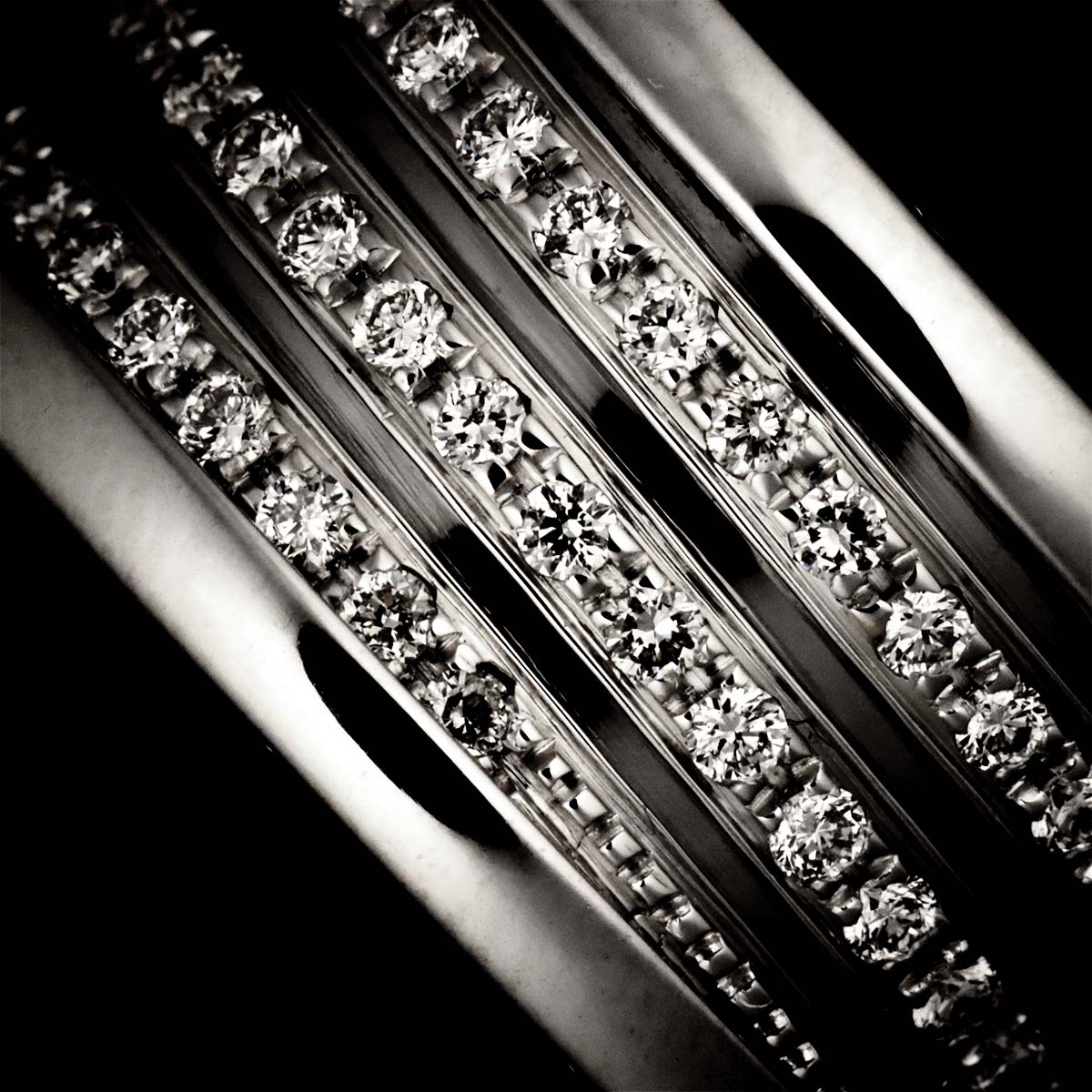 B-zero1 4Band Pave Diamond Ring 18K WG 750 size51 5.25(US)