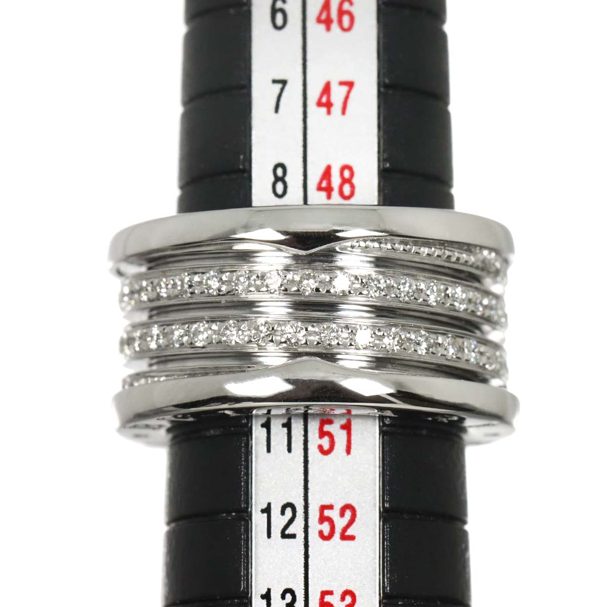 B-zero1 4Band Pave Diamond Ring 18K WG 750 size51 5.25(US)