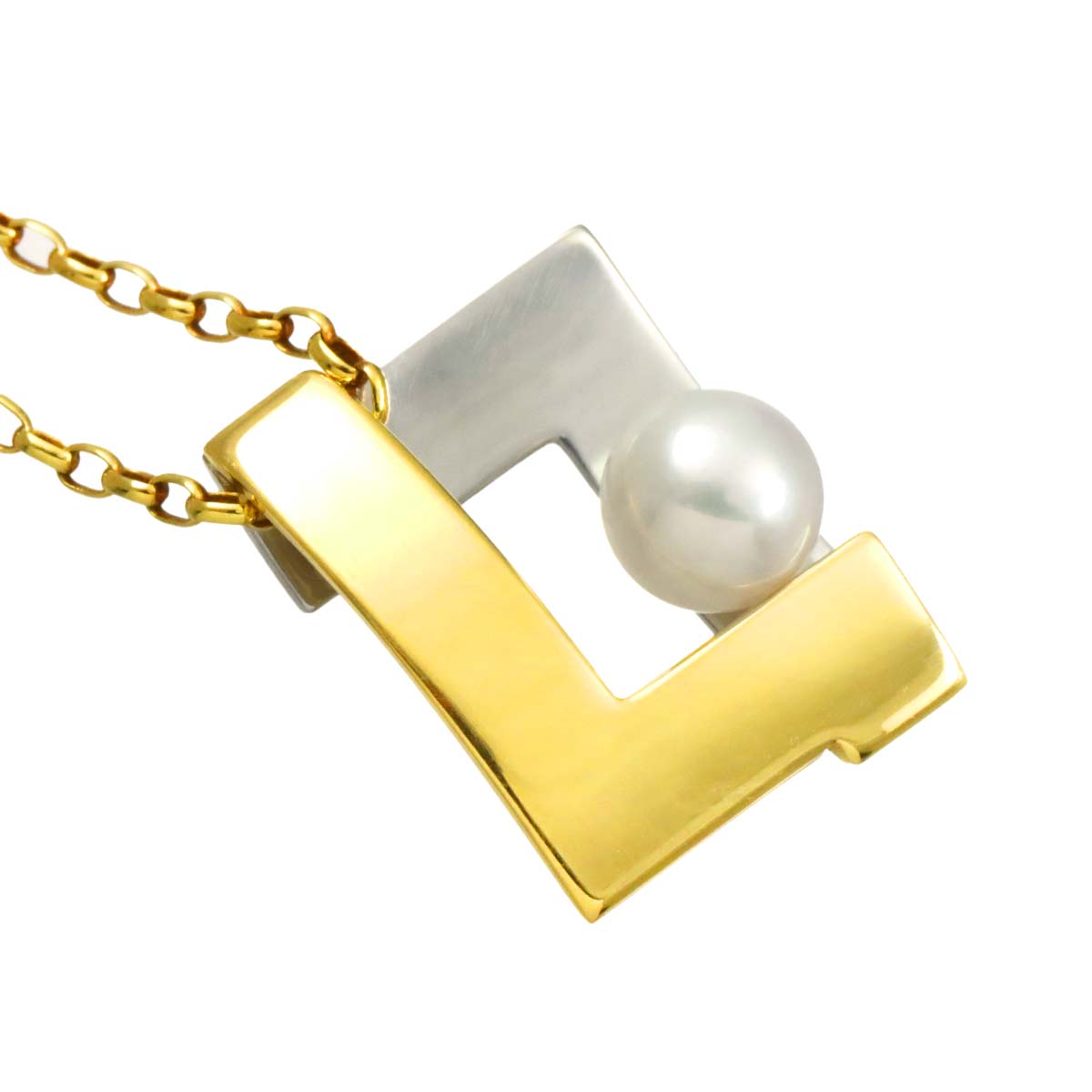 MIKIMOTO Akoya Pearl 6.0mm Necklace 18K Yellow White Gold 750