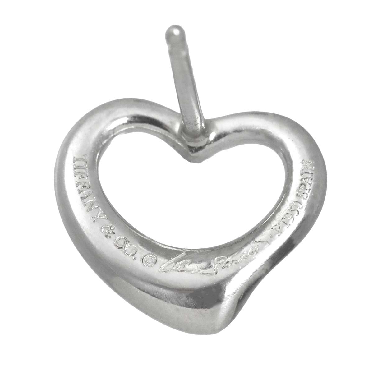 Open Heart Earrings Pierced Pt