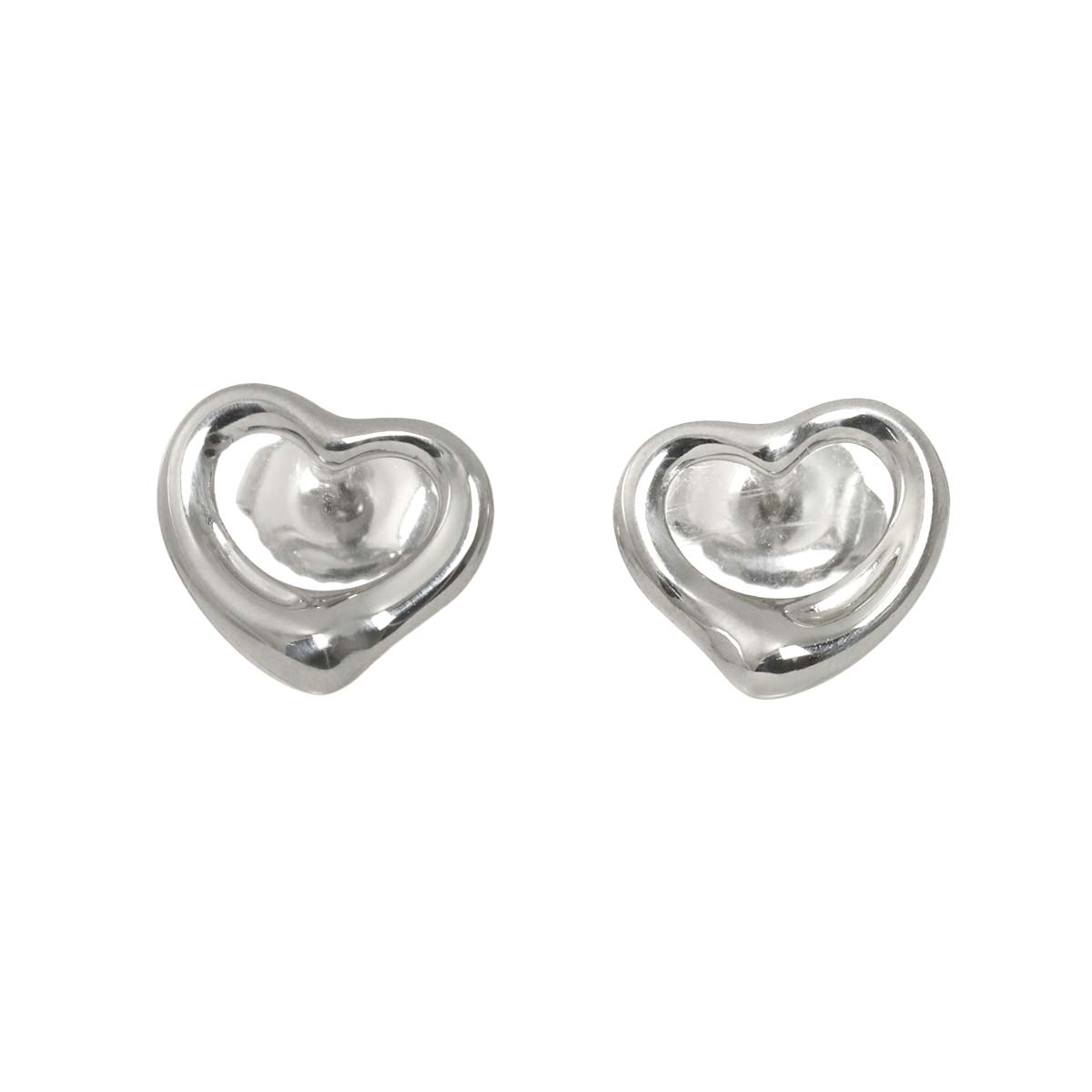Open Heart Earrings Pierced Pt