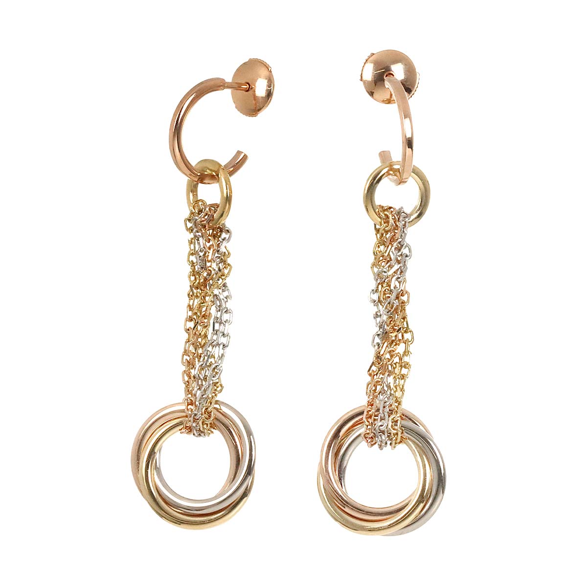Trinity Earrings Pierced 18K YG WG PG 750