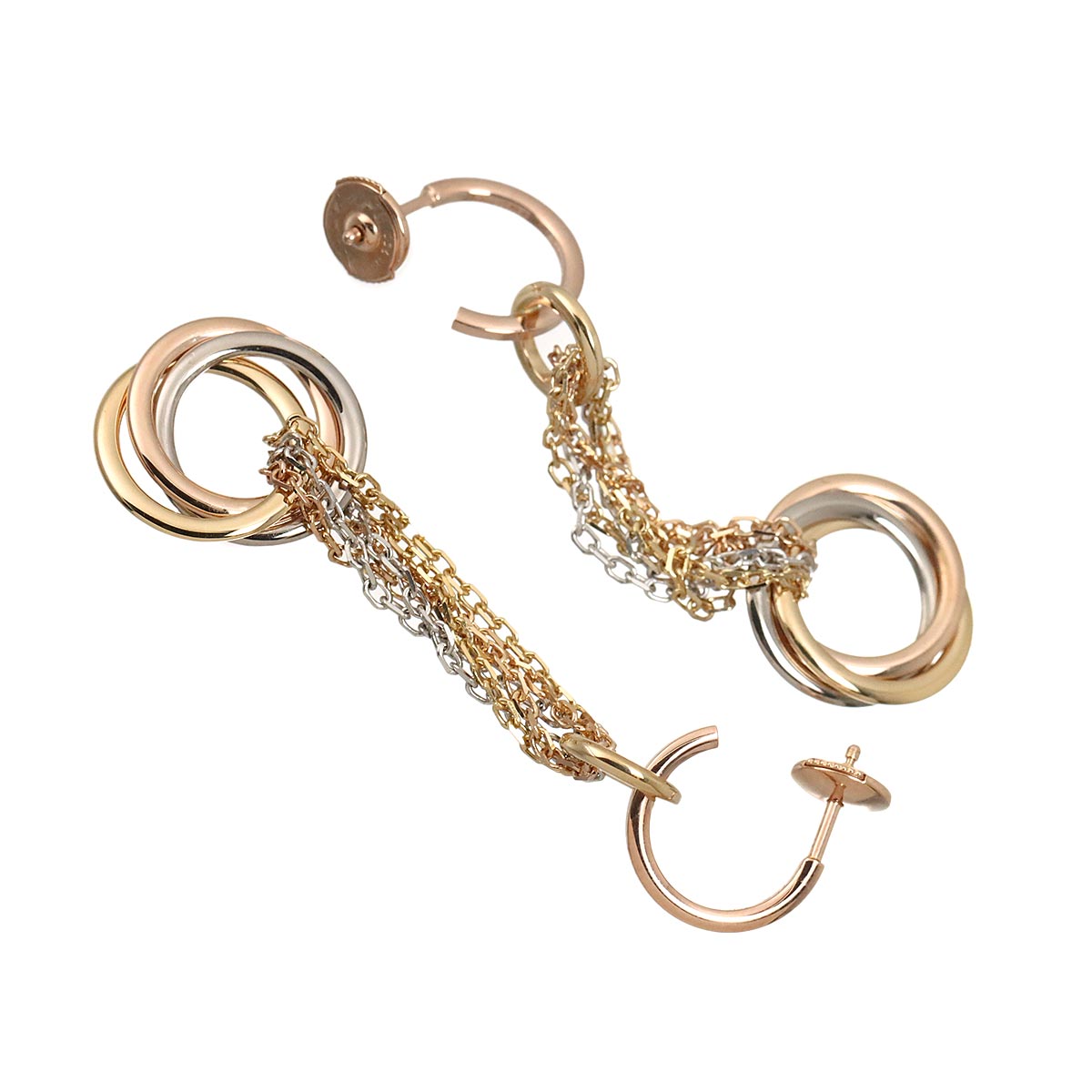 Trinity Earrings Pierced 18K YG WG PG 750